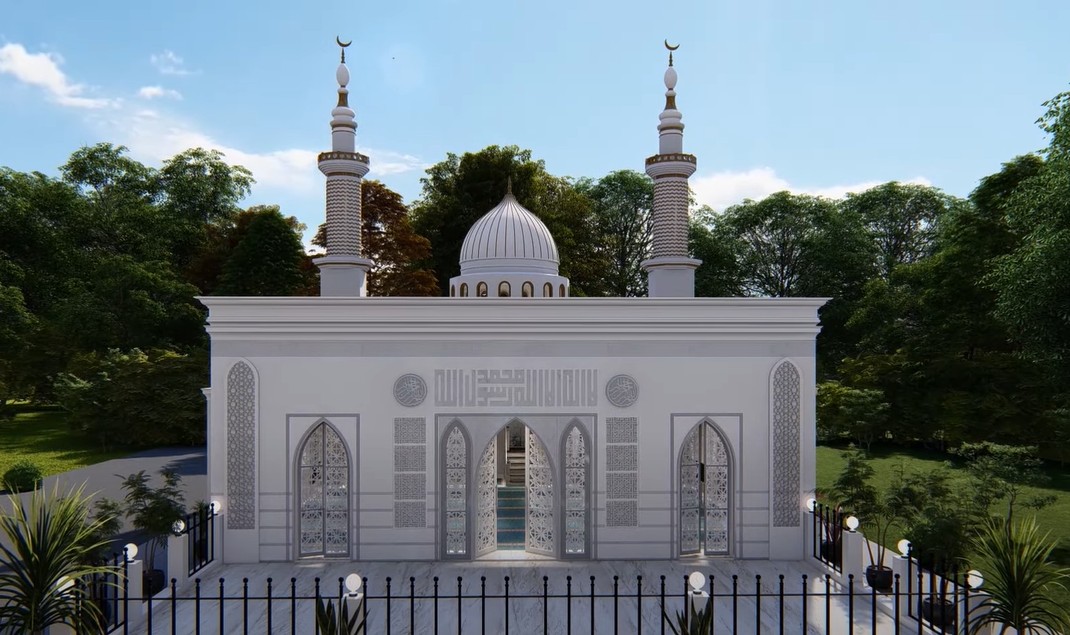 Beautiful mosque design showcasing traditional and modern architectural elements.